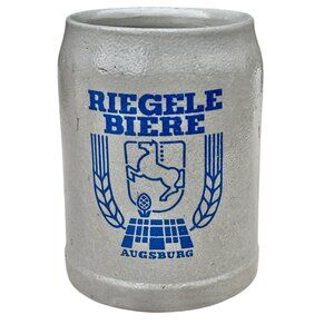 Vintage Riegele Biere Stoneware Beer Stein 0.5L With Handle From Augsburg German